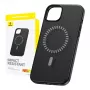 Baseus Magnetic Fauxther Series Handyhülle für iPhone 15 Pro Max — Schwarz, magnetische Befestigung, Schutzhülle
