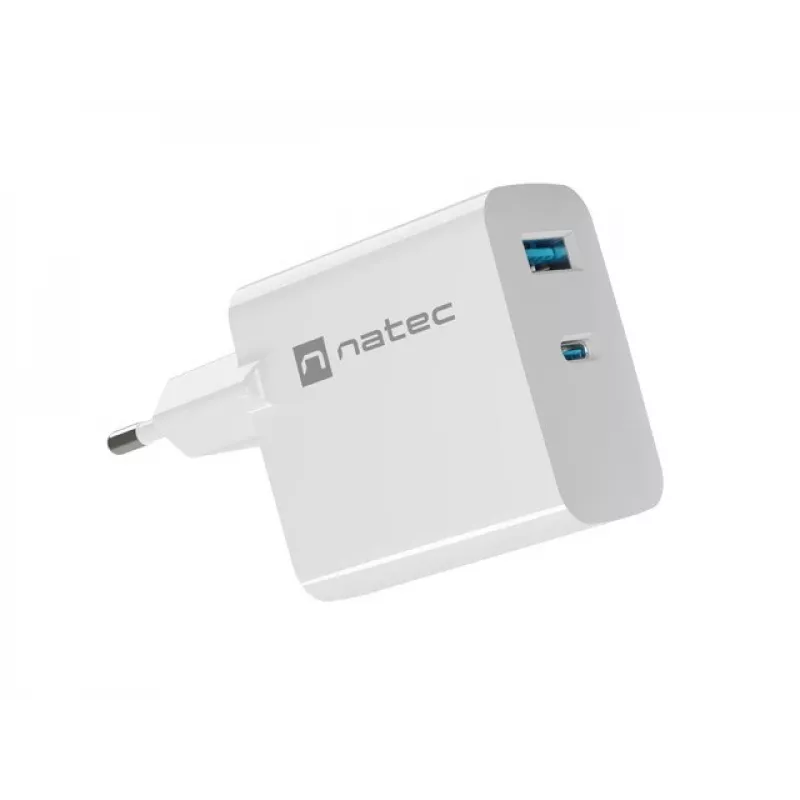 NATEC NUC-2144 Ladegerät für Mobilgeräte Universal Weiß AC Schnellladen Innenbereich