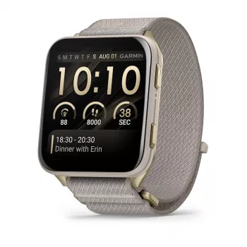 Smartwatch GARMIN Venu X1 — 5,08 cm (2 Zoll) AMOLED 448×486 px, Touchscreen, Wi‑Fi, GPS, Nylonband, 34 g