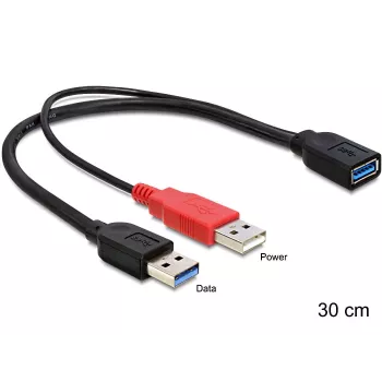 DeLOCK 83176 USB-Kabel USB 3.2 Gen 1 0,3 m USB A auf 2 x USB A