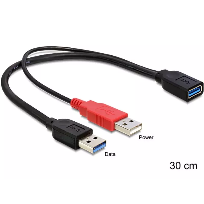 DeLOCK 83176 USB-Kabel USB 3.2 Gen 1 0,3 m USB A auf 2 x USB A