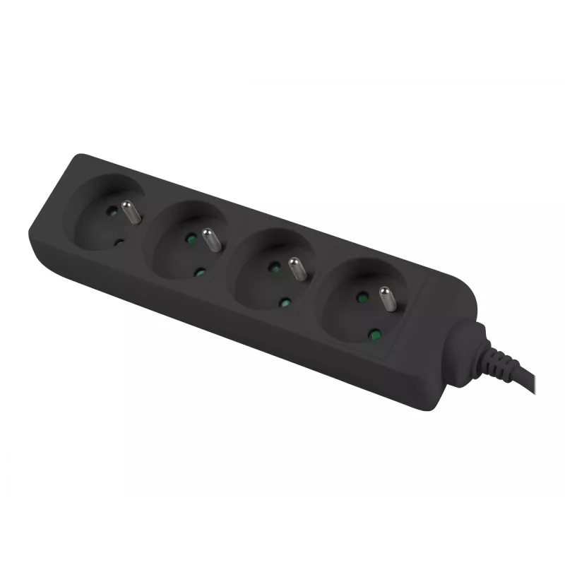 Power Extension Lanberg PS0-04E-0100-IEC-BK 1m 4 AC Outlets Indoor Schwarz