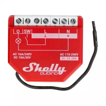 Intelligenter Schalter Shelly W 1PM Kunststoff 16A 110–240V, Z‑Wave, 868,4 MHz, rot, 42×37×16 mm