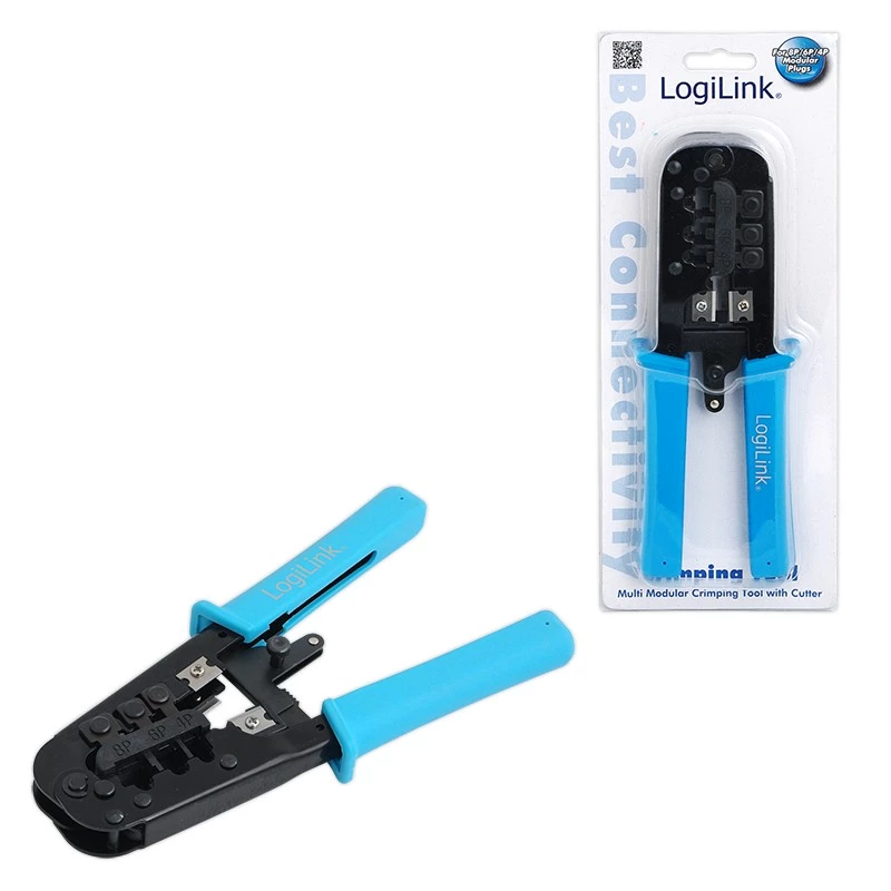 Abisolierzange LogiLink 8P8C WZ0019 Schwarz Blau