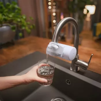 Wasserhahn-Wasserfilter BRITA ON TAP V CU CE2 (1052067) — 4-stufig, 600 L Kapazität, 3 Modi, 5 Adapter, weiß