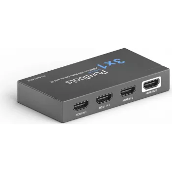PURELINK PT-SW-HD3A - 3x1 HDMI2.0 Switch 4K 60Hz 4:4:4 HDR 10 Dolby Vision HDCP 2.2 automatische Videoumschaltung Steuerung per IR (PT-SW-HD3A)