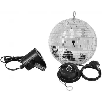 Spiegelkugel-Set EUROLITE LED Spot 200 mm — Spiegelkugel mit LED-Spot-Beleuchtung