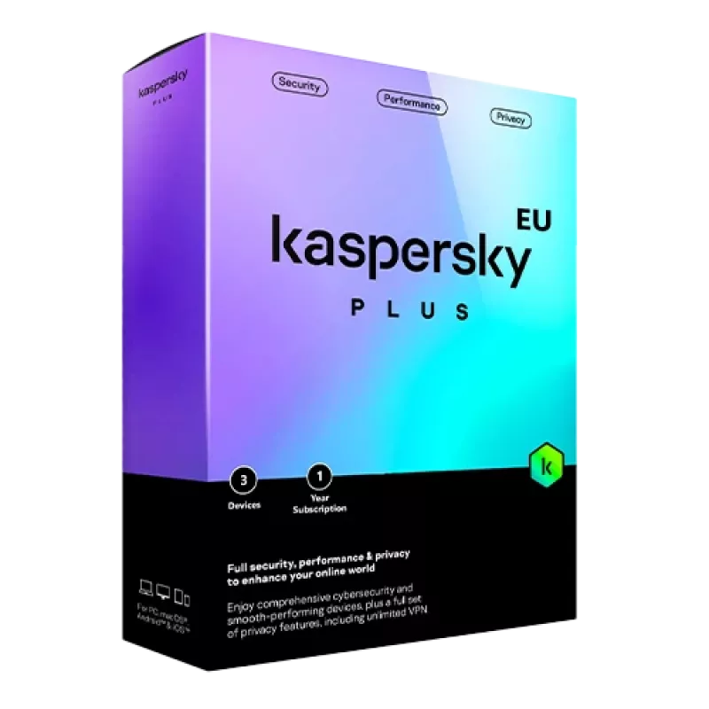 Kaspersky Plus | 3 Geräte | 1 Jahr | EU