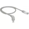 DeLOCK - Patchkabel - RJ-45 (M) nach unten abgewinkelt auf RJ-45 (M) - 50cm - S/FTP - CAT 6a - geschirmt, halogenfrei - Grau (85873)