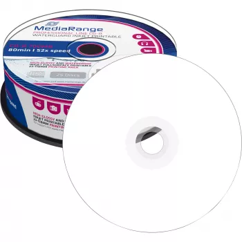 CD-R MediaRange MRPL512 700 MB 52x Inkjet Printable 25 Stück Spindel