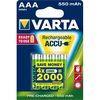Wiederaufladbare Batterie Varta Ready2Use HR03 AAA 4 Stück