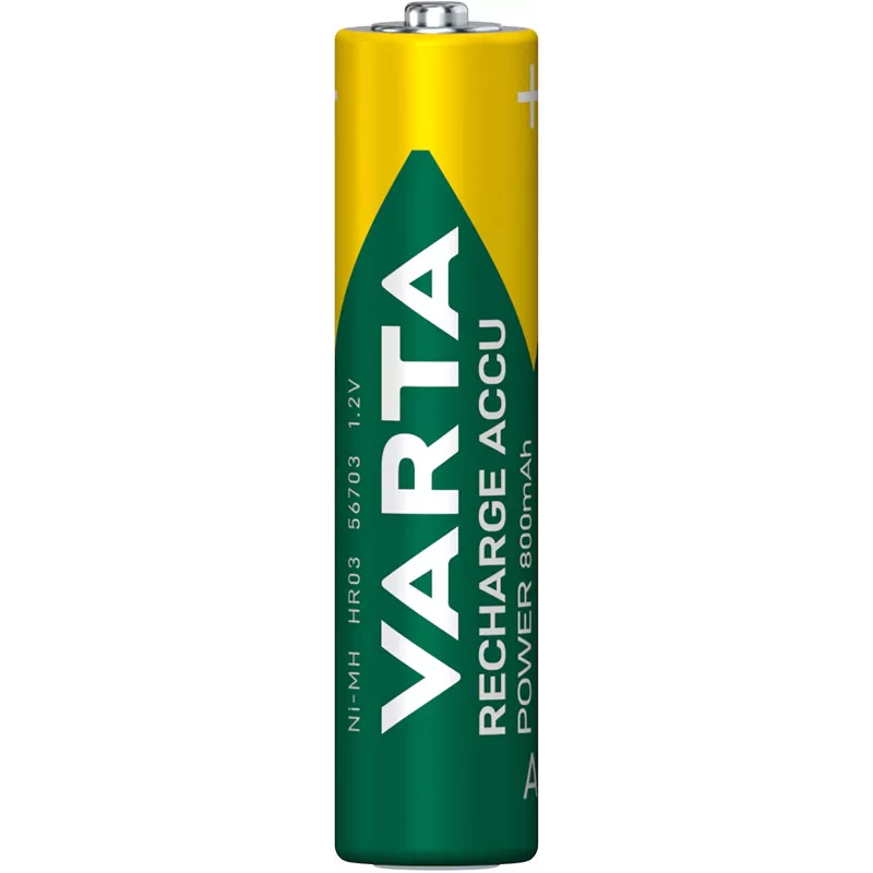 VARTA HR03 AAA Akku Power 800 mAh 56703 Wiederaufladbare Batterien 4 Stück Grün