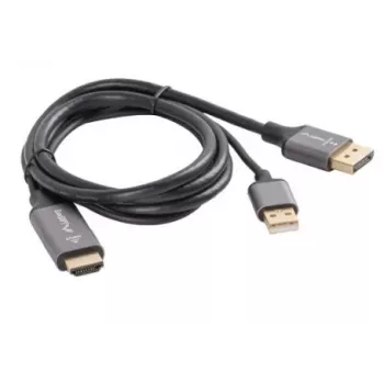 HDMI(M)->DISPLAYPORT(M)-KABEL 1M 4K SCHWARZ LANBERG