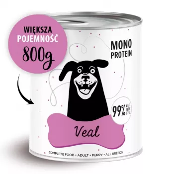 Nassfutter für Hunde PAKA ZWIERZAKA Pepe Veal 800 g – vollwertige getreidefreie Erwachsenennahrung