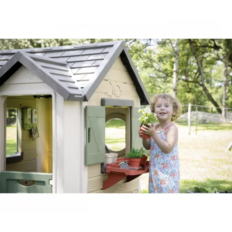 Spielhaus SMOBY 810408 freistehendes Gartenspielhaus für Kinder ab 2 Jahren mehrfarbig mit 1 Tür