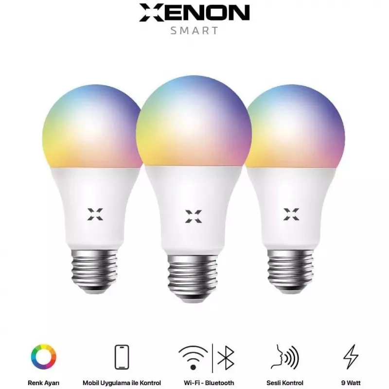 XENON Smart X7021 Smart LED RGB Birne, 9 W, Wi-Fi, Bluetooth, Weiß