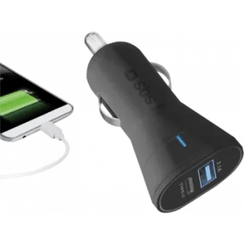 SBS TECRTC1USB2AUL Ladegerät für Mobilgeräte Auto Schwarz (TECRTC1USB2AUL)