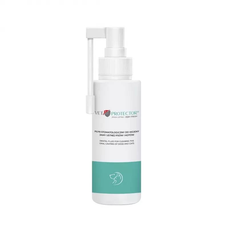 Mundpflegelösung JM Sante Vet Protector Fresh 100 ml für Hunde und Katzen, Vorbeugung von Zahnstein