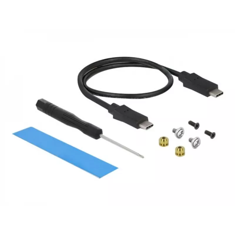 SSD-Gehäuse DeLOCK Externes USB-Typ-C-Combo-Gehäuse für M.2 NVMe PCIe oder SATA SSD