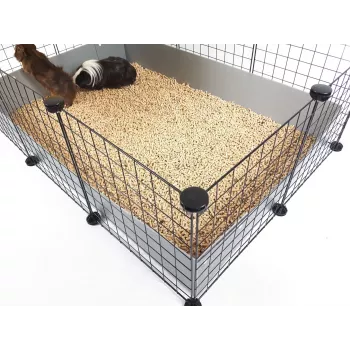 C&C Modular Cage C&C 4x2 mit Loft 2x1 und grauer Rampe – c&c modularer Kleintierkäfig für Meerschweinchen, 145×75×75 cm, 10 kg