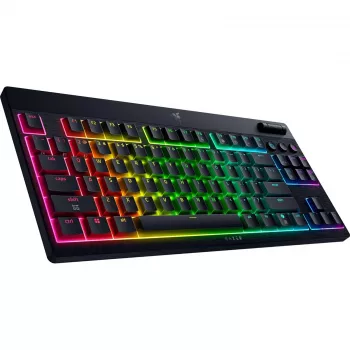 Razer | SchwarzWidow V4 Low-Profile Tenkeyless HyperSpeed | Tastatur | Kabellos | US | Bluetooth | Schwarz | Gelb Switches