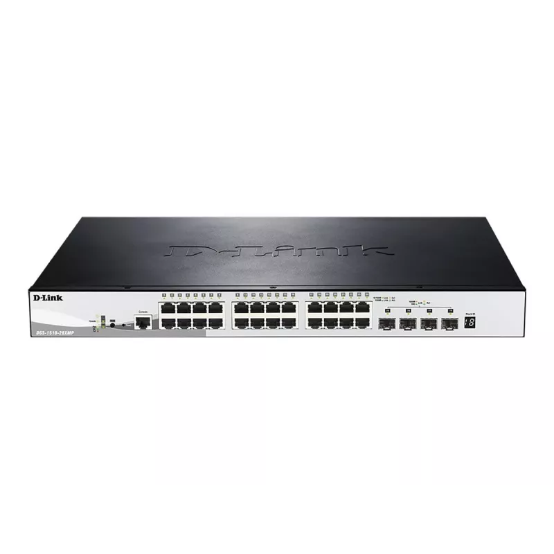 D-Link DGS-1510-28XMP Managed L2/L3 Gigabit Ethernet (10/100/1000) Power over Ethernet (PoE) Schwarz, Grau