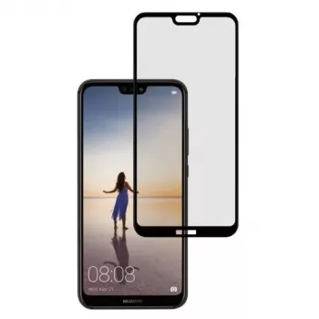 Tellur Tempered-Glas-Vollklebe-Displayschutz für Huawei P20 Lite – Case-freundlich, Schwarz