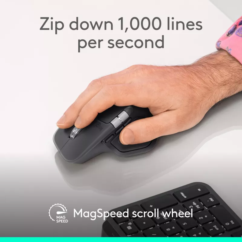 Logitech Logitech MX Master 4 for Business Maus – Kabellos + Bluetooth, 8000 DPI, Graphit | Logitech