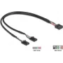 Internes USB-Kabel DELOCK 84513 — USB 2.0 4-Pin auf 10-Pin, 0,3 m, schwarz
