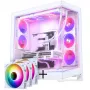 PHANTEKS NV-Serie NV9 MK2 PC-Gehäuse, EATX, DRGB, Tempered Glass – Weiß + M25 Gen2 PWM D-RGB Lüfter 3er-Pack – Reverse Blade, 140 mm, Weiß + DRGB Kit