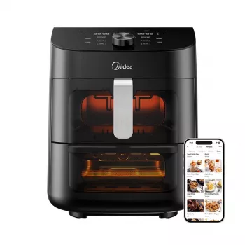Airfryer Midea MAD1100DADK, 1850 W, duale Kapazität 4,4/6,4 L