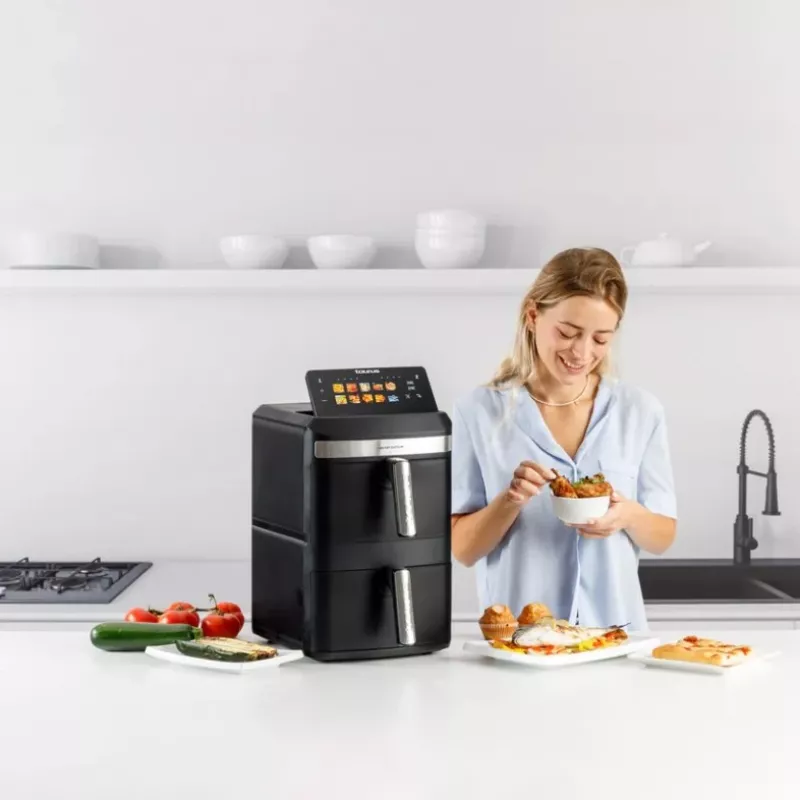 Taurus Air Duo Slim Heißluftfritteuse ohne Öl mit zwei Körben