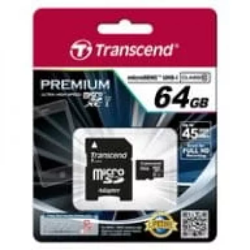 Flash-Speicher Transcend 64 GB MicroSDXC UHS-I TS64GUSDU1