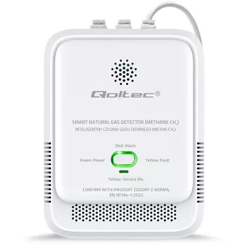Gaslecksensor QOLTEC NG 85dB LE – Erdgas (CH4)-Detektor, akustischer Alarm 85 dB