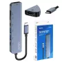 USB Typ-C Hub SAVIO AK-82 mit HDMI, MicroSD, USB 3.2 Gen1, PD-Durchgang, 4K@30Hz, 5000 Mbit/s, schwarz