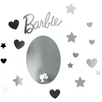 Spiegel-Wandaufkleber Paladone PP13751BR Barbie-Design – dekorativer selbstklebender Spiegelfolien-Aufkleber