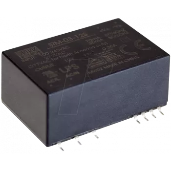 Netzteil Mean Well IRM-03-15S, 3 W, Eingang 85–305 V, Ausgang 15 V, RoHS, 24×37×16 mm