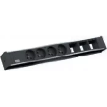 Bachmann Universal power extension 3 m 4 AC outlets Indoor Schwarz Silver