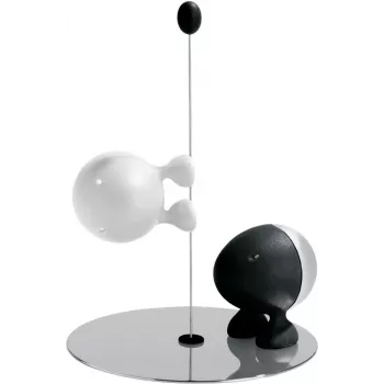 Gewürzstreuer Alessi ASG02 BW Schwarz Edelstahl Weiß