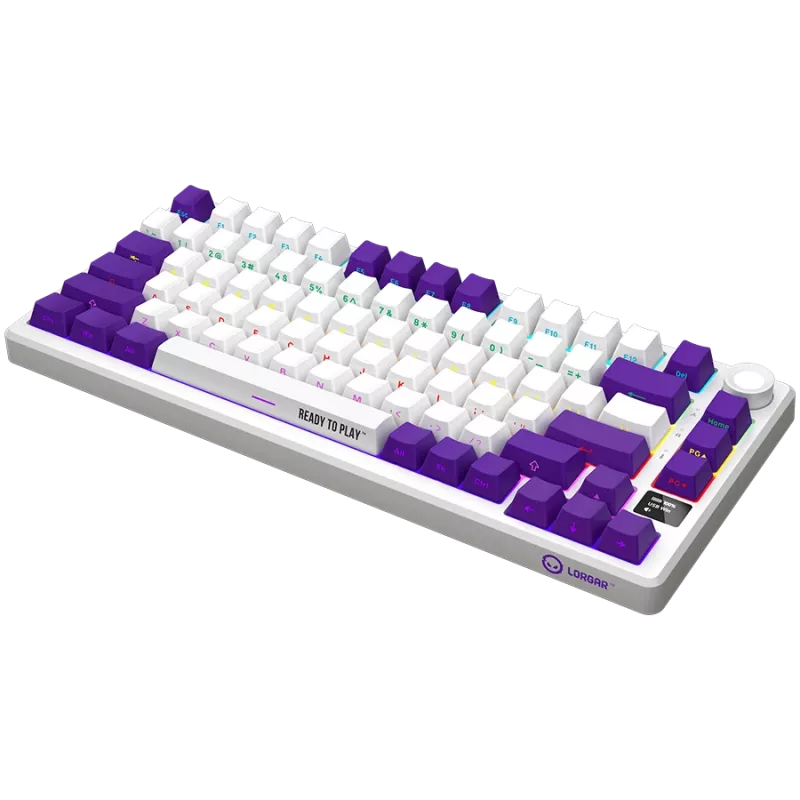 LORGAR KBP7075W, Kabellose 75% Mechanische Gaming-Tastatur Pro, Weiß, EN-Layout