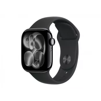 Apple Watch Series 11 GPS + Cellular 42mm Schwarz Aluminiumgehäuse mit schwarzem Sportarmband – M/L | Apple