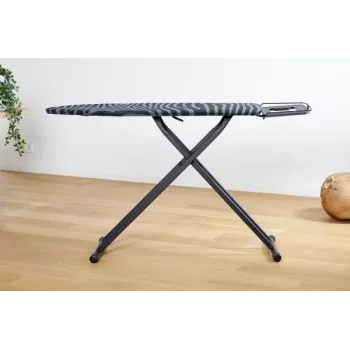 Vollwertiges Bügelbrett Taurus 994178000 – 410 x 1250 mm, höhenverstellbar bis 930 mm, Baumwollbezug, schwarz