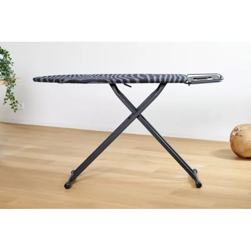 Vollwertiges Bügelbrett Taurus 994178000 – 410 x 1250 mm, höhenverstellbar bis 930 mm, Baumwollbezug, schwarz
