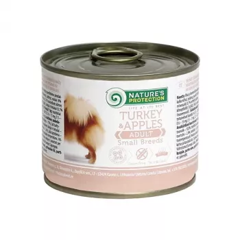 Nassfutter für Hunde nature’s protection Adult Small — Truthahn & Äpfel, 200 g, glutenfrei, zuckerfrei, für kleine Rassen