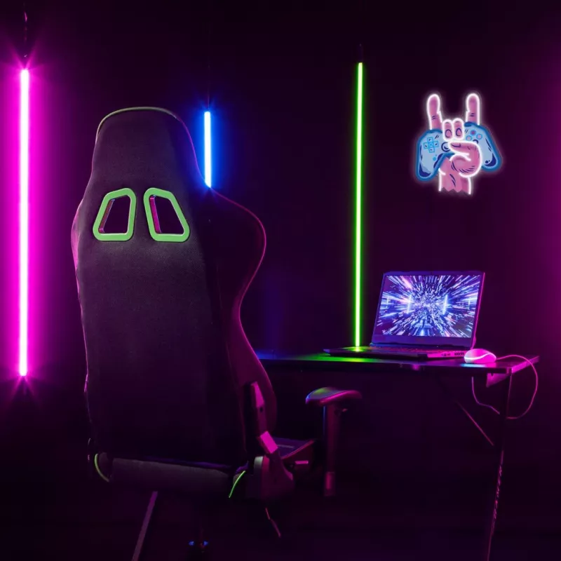 Neon Lights MANTA SNL109MT Hand mit Gamepad Neonschild, dekorative LED-Beleuchtung für Gaming-Setup