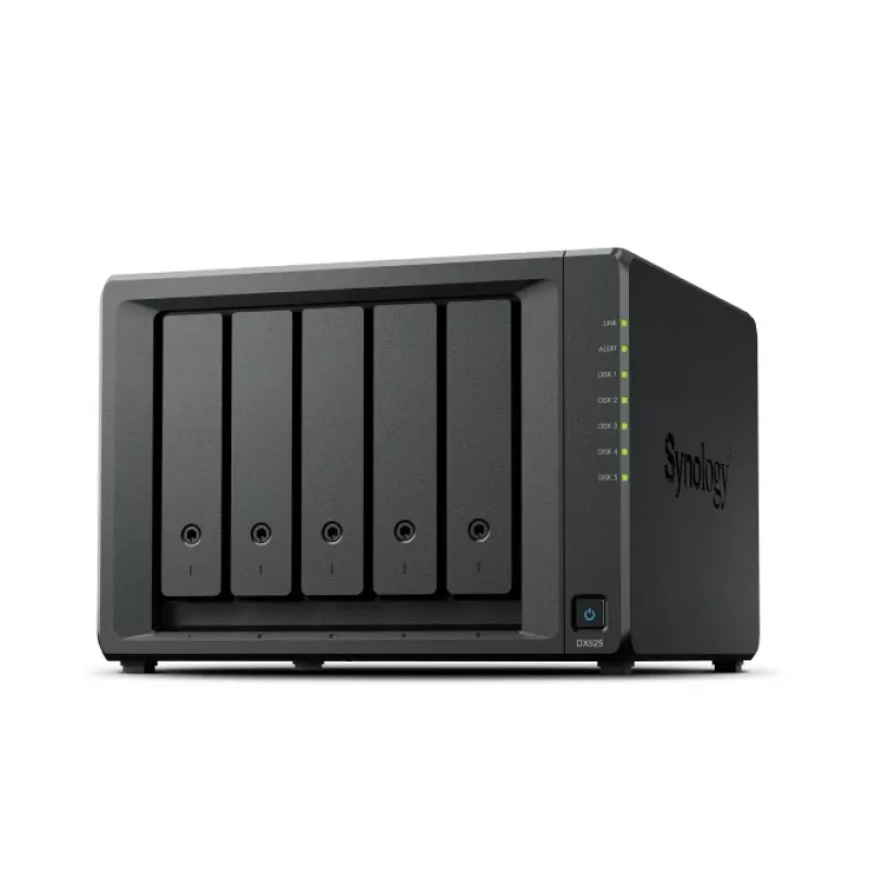 Synology DX525 Desktop-Erweiterungseinheit 5-Bay für 3,5-Zoll-HDD/SSD, SATA, Hot-Swap, Schwarz