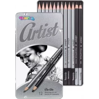 Colorino Skizzier-Kunstset 80118PTR – 12-teilige Skizzierstifte und Zubehör