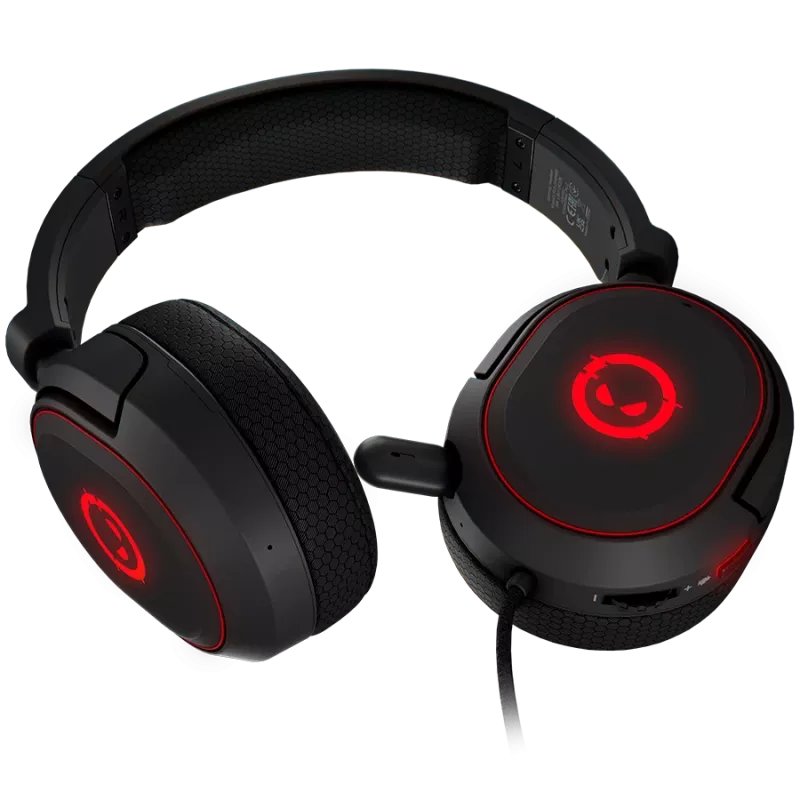 LORGAR Kaya 460, USB-Gaming-Headset mit Mikrofon, CM108B, RGB-Beleuchtung, Plug&Play, USB-A-Anschlusskabel 2m, Stoff-Ohrpolster, Größe: 192*184,7*88mm, 0,329kg, schwarz