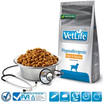 FARMINA Vet Life Hypoallergenes Hundefutter Fisch & Kartoffel - Trockenfutter für Hunde - 12 kg