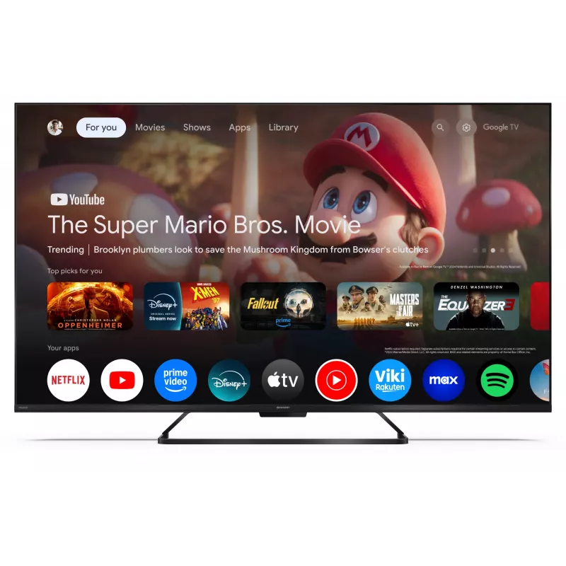 Smart TV Sharp 55HR7265E 55 Zoll Google TV, Schwarz, Energieeffizienzklasse F